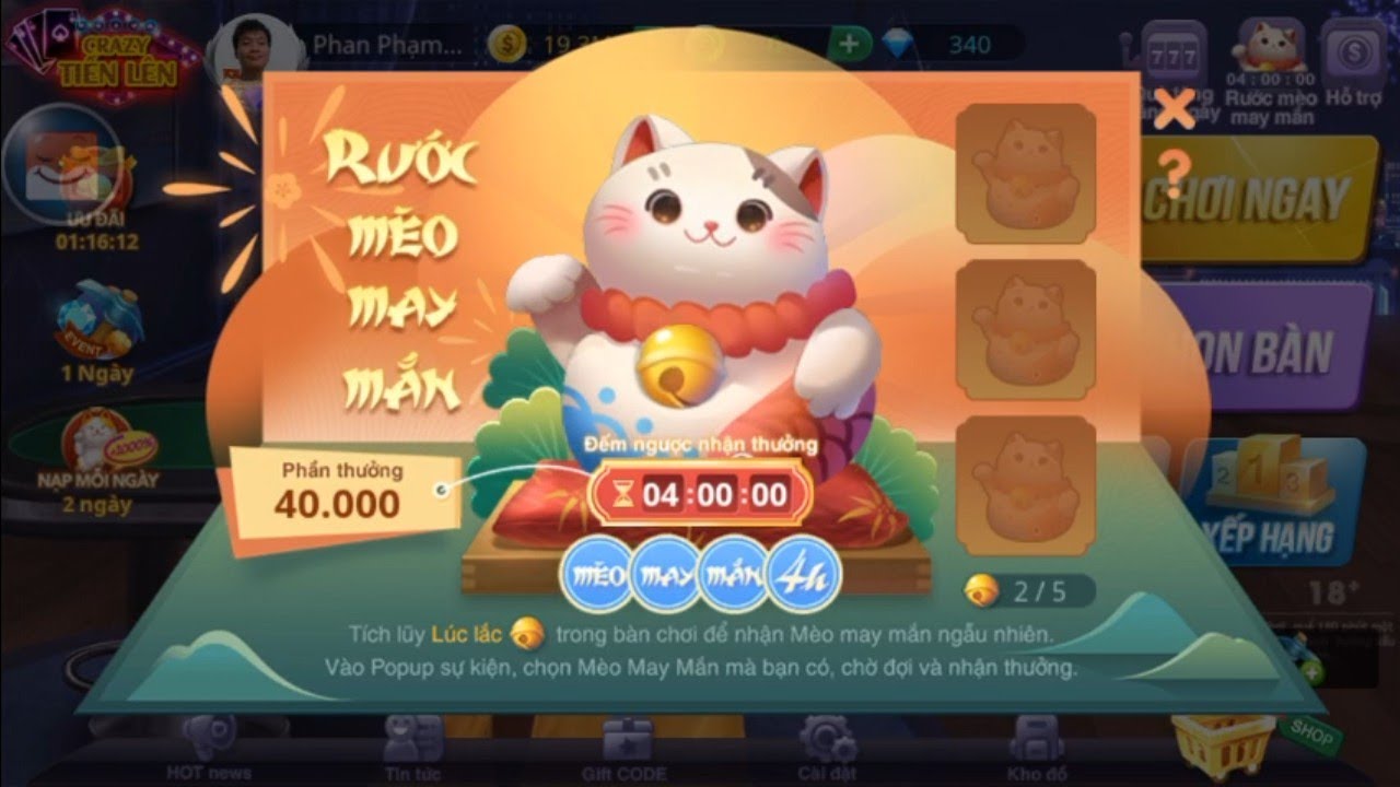 Game Mèo may mắn MMLive- Bí kíp ăn tiền dễ nhất cho bạn 2023 2 Một số tính năng cơ bản